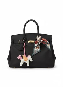 کیف مخمل HERMES سورمه ایی، هرمس