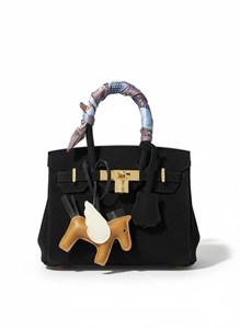 کیف مخمل HERMES مشکی کوچک مجلسی، هرمس