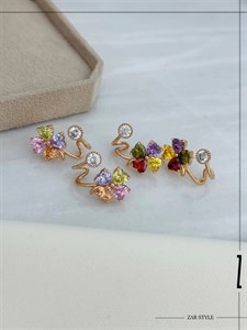 گوشواره ایرکافی گل و نگین