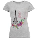 تی شرت آستین کوتاه زنانه طرح PARIS کد S53