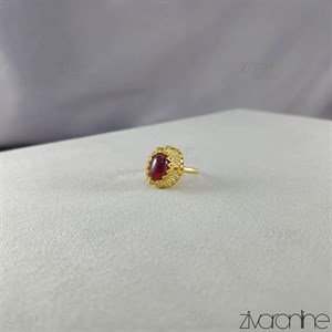 انگشتر زنانه طرح عقیق سرخ تیره 30179