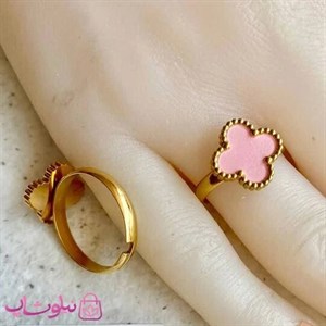 انگشتر زنانه طرح ونکلیف صورتی فری سایز کد 1291