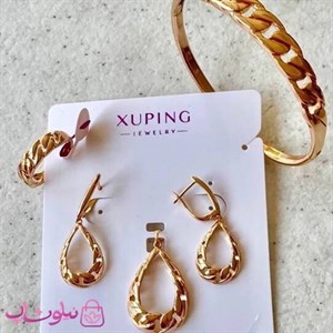 سرویس زنانه ژوپینگ طرح اشکی طلایی کد 11991 