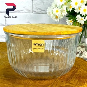 کاسه شیار دار 1.8 درب چوبی لیمون
