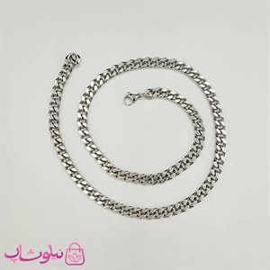 گردنبند/ دستبند/ پابند زنانه مدل کارتیه استیل نقره ای رنگ