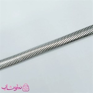 دستبند مردانه مدل هرینگبون نرم نقره ای استیل 23 سانت 8 میل کد 999
