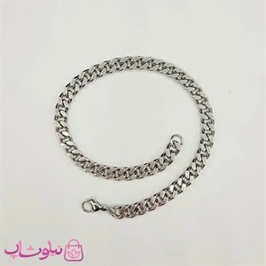 دستبند مردانه مدل کارتیه نقره ای استیل 22 سانت 5 میل کد 2291