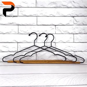 آویز لباس فلزی چوبی 3 عددی لیمون