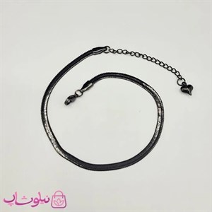 پابند زنانه مدل هرینگبون مشکی استیل 4 میل کد 891