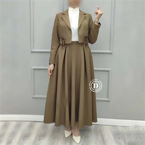 کت و دامن پاپیونی 593