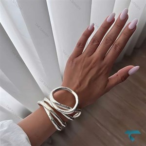 دستبند زنانه نقره ایی فرمی Bracelet-8469-L 