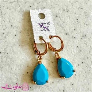 گوشواره آویز زنانه برند YSX مدل اشکی آبی رنگ کد 229