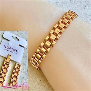 دستبند ژوپینگ طرح رولکس طلایی رنگ طول 19 سانت کد 1099