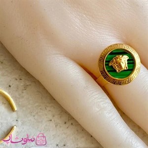 انگشتر زنانه ورساچه سبز استیل فری سایز کد 1691