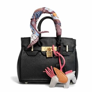کیف چرم HERMES وارداتی مشکی مجلسی کوچک، هرمس
