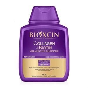 شامپو گیاهی حجم دهنده و ضد ریزش مو بیوکسین BIOXCIN مدل Collagen & Biotin(300 میل)