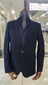کت تک مردانه لینن جیب از رو مشکی