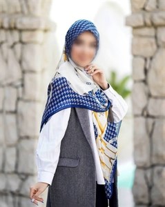 روسری نخی مجلسی زنانه ودخترانه ابی روشن ابی تیره ومشکی