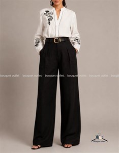 شومیز سفید گلدوزی اورسایز ZARA