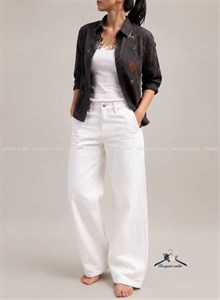 شومیز مشکی گلدوزی Bershka
