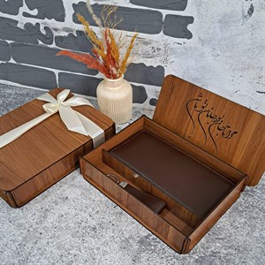 کیف پول چرم مردانه دستی چرم طبیعی قهوه ای ساده