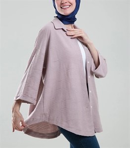 مانتو ژاکارد پنبه آستین پاکتی کد 501394