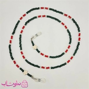 بند عینک دستساز برند N&SH مدل مهره های ریز سبز و قرمز کد 200