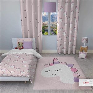 پرده پانچی اتاق کودک برند مینوریا کیدز طرح یونی کورن کد p-431