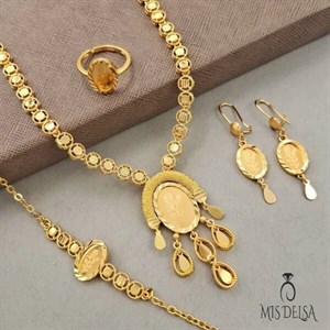 سرویس طرح طلا مدل گل 