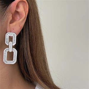 گوشواره زنانه طرح جواهر زنجیر کد 983