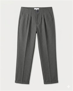 شلوار پارچه ای راسته کمربندی ZARA - طوسی تیره