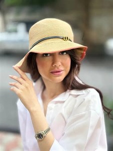 کلاه حصیری بند چرمی