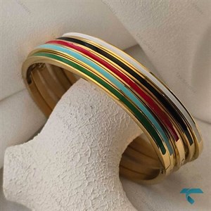 دستبند میناکاری رنگی طلایی MinaKari-8509-L