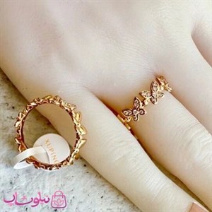انگشتر زنانه ژوپینگ مدل پروانه های ریز کد 3591