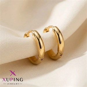 گوشواره حلقه‌ای کلاسیک ژوپینگ طلایی (سایز بزرگ)