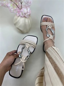 صندل زنانه زارا رو گره یراق دفورمه ZARA کد : 1475