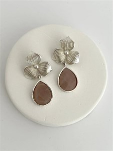 گوشواره گل نقره ای 