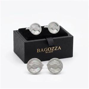 دکمه سردست لاکچری صدف دایره ای برند Bagozza