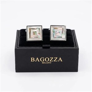 دکمه سردست لاکچری صدف مربعی برند Bagozza