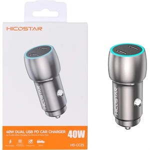 شارژر فندکی فست شارژ هایکو استار HICOSTAR مدل HS-CC25 توان 40 وات