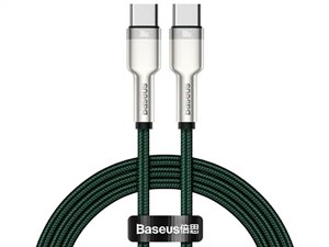 کابل شارژ سریع و انتقال داده تایپ سی به تایپ سی بیسوس Baseus Cafule Series Metal Data Cable Type-C to Type-C 100W 1m CATJK-C06