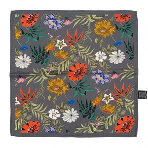 پوشت دستدوز ابریشم ایتالیایی طرح باغ گل طوسی برند Dressman