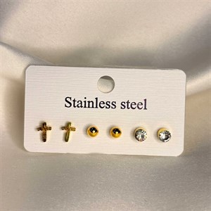 پک گوشواره استیل طلایی کد 01