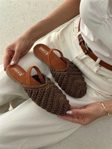 صندل زارا حصیری شکلاتی تابستانی / پپرونی....