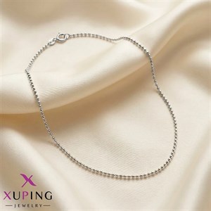 زنجیر تک گوی‌دار ظریف ژوپینگ نقره ای 