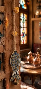 آویز زنگوله دار چوبی ماهی