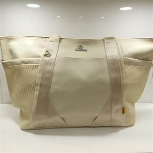 کیف توردار بزرگ شانه ای زنانه کرمی