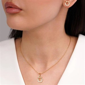 نیم ست ظریف پاپیون جواهری ژوپینگ (با زنجیر)