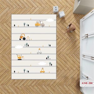 فرشینه اتاق کودک برند مینوریا کیدز طرح ماشین کد p-414