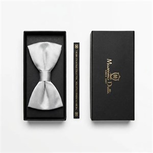 پاپیون سفید دو پر براق برند Massimo Dutti